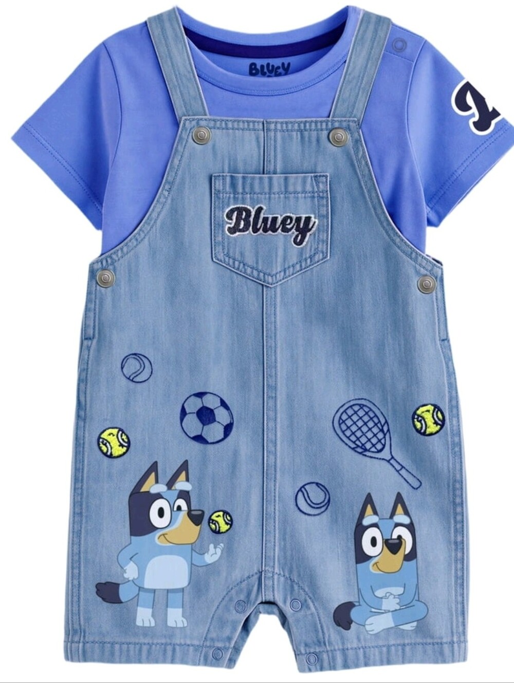 NWT! Bluey Baby Boy 2 Piece Shortall Set 18M